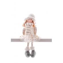 Dekorácia MagicHome Vianoce, Dievčatko v bodkovanej sukni, 33 cm