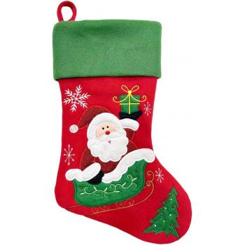 Dekorácia MagicHome Vianoce, Ponožka so santom, 41 cm