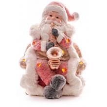 Dekorácia MagicHome Vianoce, Santa so saxafónom, LED, 3xAAA, 28x27x36 cm