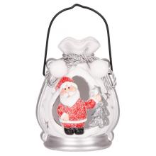 Dekorácia MagicHome Vianoce, Santa v balíčku, LED, terakota, 9,8x8,8x12,8 cm