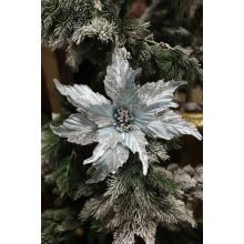 Ľadovo modrá vianočná ruža 33cm