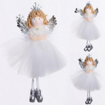 Ozdoba závesná anjel 16 cm biely mix xxx