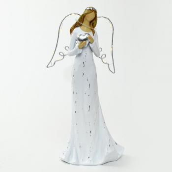 Postavička anjel s LED krídlami 13,5x10x30 cm  xxx