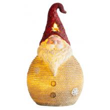 Postavička MagicHome Vianoce, Santa okrúhly stredný, LED, polyresin, 3xAAA, 28,5 cm