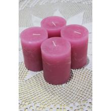 Ružové tmavé adventné sviečky 8 x 6 cm 4-set