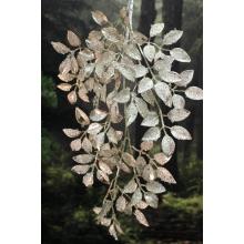 Šampáň svetlý lesklý dekoračný konár listov 80cm